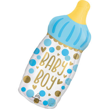 Foil balloon - Shape - Baby bottle XL - "Baby Boy"